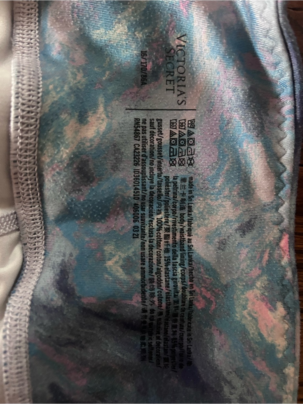 Victoria's Secret Blue Pink Marble leggings  with pockets